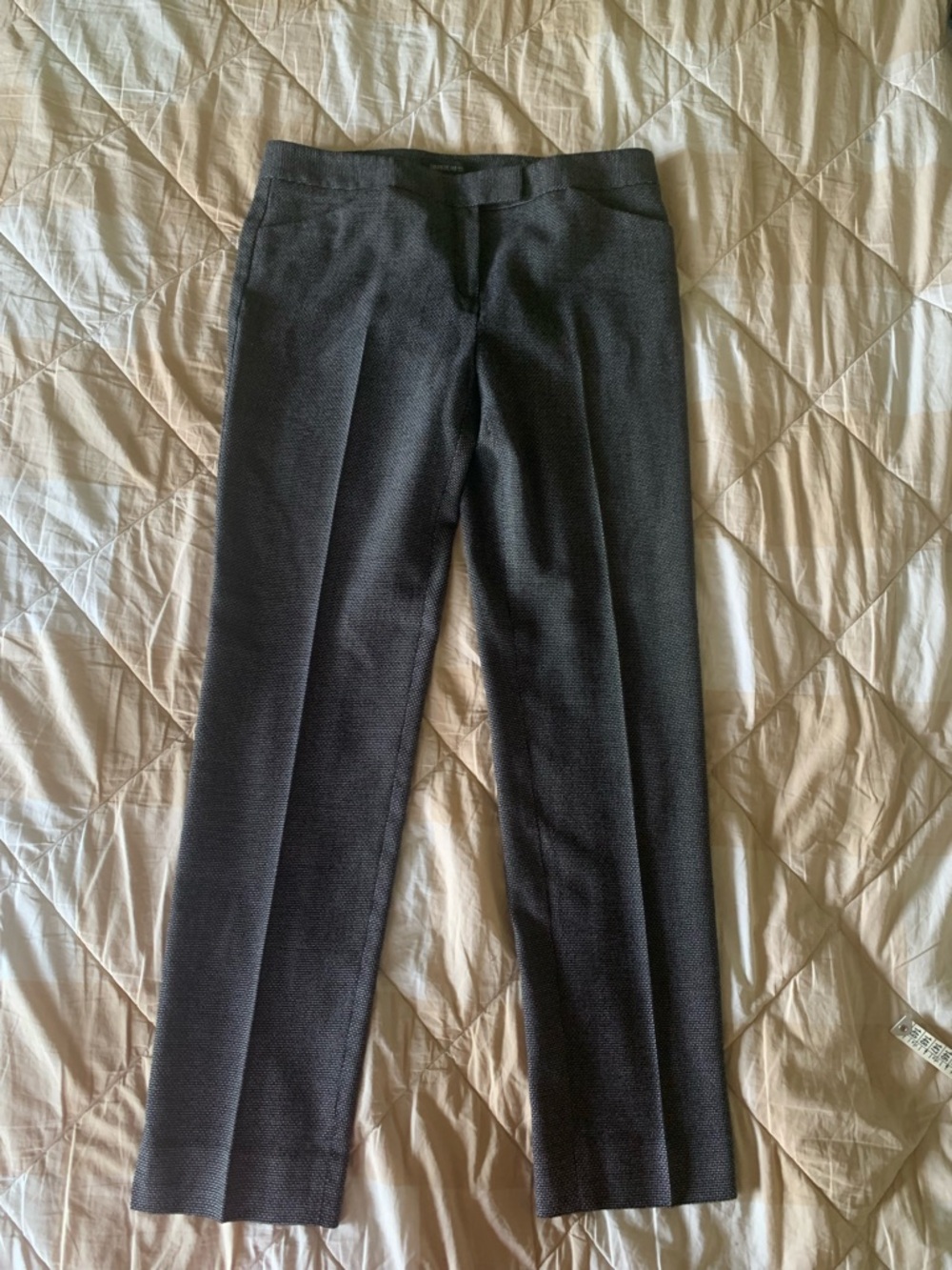Lafayette 148 New York Classic Black Textured Irving Straight-Leg Pants Size 6